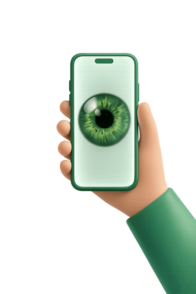 Fotka oka pořízená mobilem